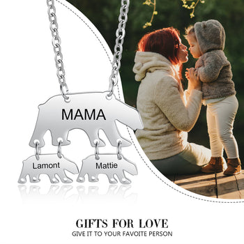 Stainless Steel Animal Bear Necklace