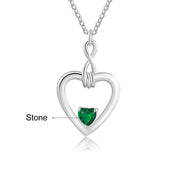 Jewelry Rhodium Plated Heart Shape Necklace
