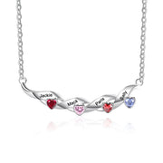 Rhodium Plated Heartbeat Necklace