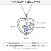 Rhodium Plated Heart Shape Necklace