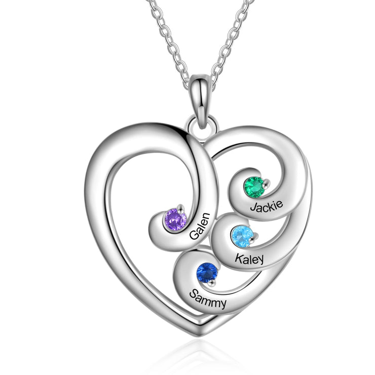 Rhodium Plated Heart Shape Necklace