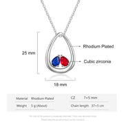 Rhodium Plated Birthstone Necklace