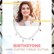 Custom Birthstone Multi Name Necklace