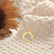 Personalized Name Circle Ring Necklace
