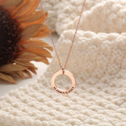 Personalized Name Circle Ring Necklace