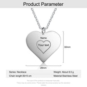 Custom Stainless steel Puzzle Heart Necklace