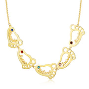 Rhodium Plated Bayby Feet Name Necklace