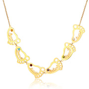 Rhodium Plated Bayby Feet Name Necklace
