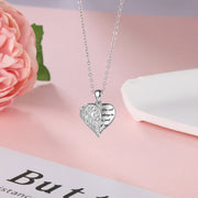 Personalized Rhodium plated Heart Shape Photo Necklace