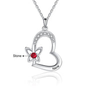 Rhodium Plated Heart Shape Necklace