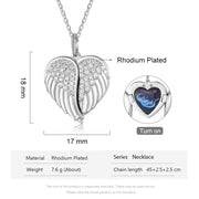 Personalized Rhodium Plated Heart Shape Photo Necklace