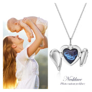 Personalized Rhodium Plated Heart Shape Photo Necklace