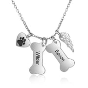 Personalized Stainless Steel Bone Heart Necklace