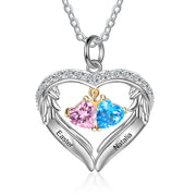 S925 Silver Birthstone Heart Shape Pendant Necklace