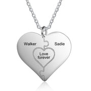 Custom Stainless steel Puzzle Heart Necklace