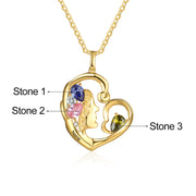 Rhodium Plated Heart Shape Face Necklace
