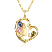 Rhodium Plated Heart Shape Face Necklace