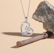 S925 Silver Heart Swan Necklace