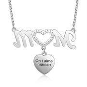 Personalized Rhodium Plated Necklace