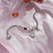 Personalized Rhodium Plated Heart Shape Wing Photo Charm Jewelry Beads