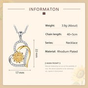 Rhodium Plated Sunflower Heart Shape Necklace