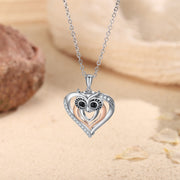 Animal Owl Heart Shape Necklace