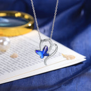 Rhodium Plated Butterfly Necklace