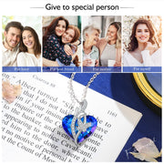 Rhodium Plated Heart Shape Crystal Necklace