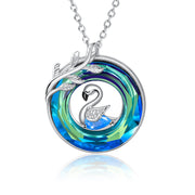 Rhodium Plated Crystal Animal Necklace