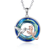 Rhodium Plated Crystal Animal Necklace