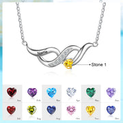 S925 Silver Heart Shape Birthstone Pendant Necklace