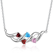 S925 Silver Heart Shape Birthstone Pendant Necklace