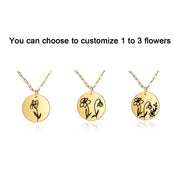 Double Necklace Birth Flower