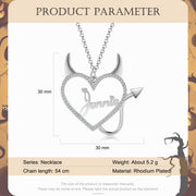 Copper Heart Shape Evil Name Pendant Necklace