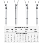 Personalized Sainless Steal Vertical Bar Necklace