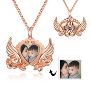 Custom Feet Heart Shape Photo Necklace