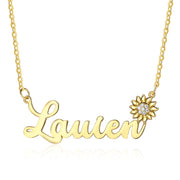 Custom Sunflower Name Necklace