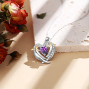 Copper Birthstone Heart Shape Pendant Necklace