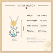S925 Silver Birthstone Sunflower Necklace