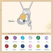 S925 Silver Sunflower Heart Shape Pendant Necklace