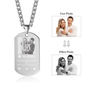 Personalized Stainless Steel Spotify Code Photo Necklace