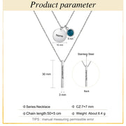 Stainless Steel Vaccination Vertical Bar Necklace
