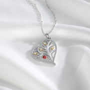 925 Sterling Silver Heart Necklace with Birthstone