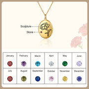 Stainless Steel Personalized Birthflower Necklace