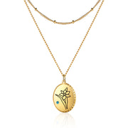 Stainless Steel Personalized Birthflower Necklace