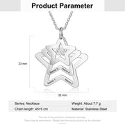 Personalized Stainless Steel Star Pendant Necklace
