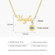 Gold Plated Evil Eye Name Necklace
