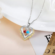 925 Silver Heart Birthstone Pendant Necklace