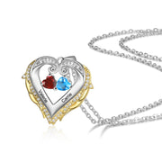 925 Silver Heart Birthstone Pendant Necklace