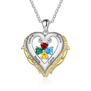 925 Silver Heart Birthstone Pendant Necklace